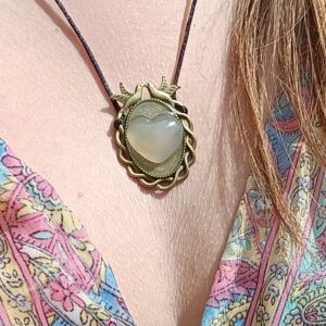 Collier socle bronze – citrine : “Harmonie”