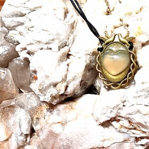 Collier socle bronze – citrine : “Harmonie”