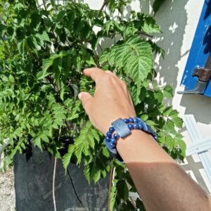 Bracelet double en lapis lazuli A (18 cm)