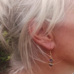 Boucles lapis lazuli – accroches plaqués or sur argent