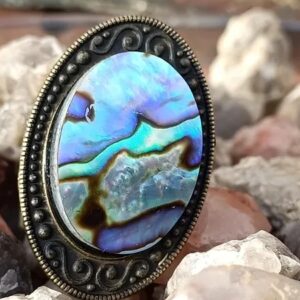 Bague réglable en alliage bronze, ormeau qualité AAA+